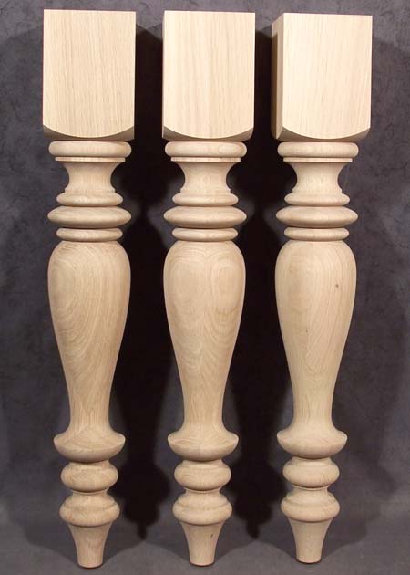 Pied de table en bois avec des arcs magnifiques tournés, chêne, TL96