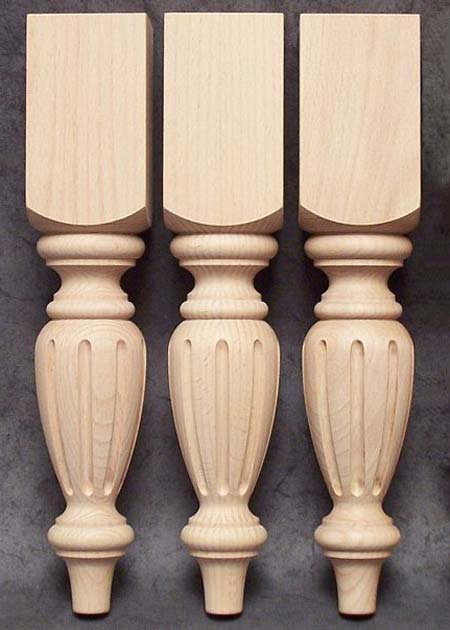 Pied de table en bois en forme arquée magnifique, hêtre étuvé, TL76